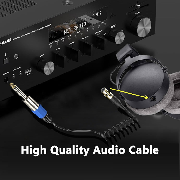 Cavo adattatore a spirale per microfono stereo AUX audio, lunghezza: 0,5 m, Mini 3 Pin XLR to 6.35mm, Mini 4 Pin XLR to 6.35mm