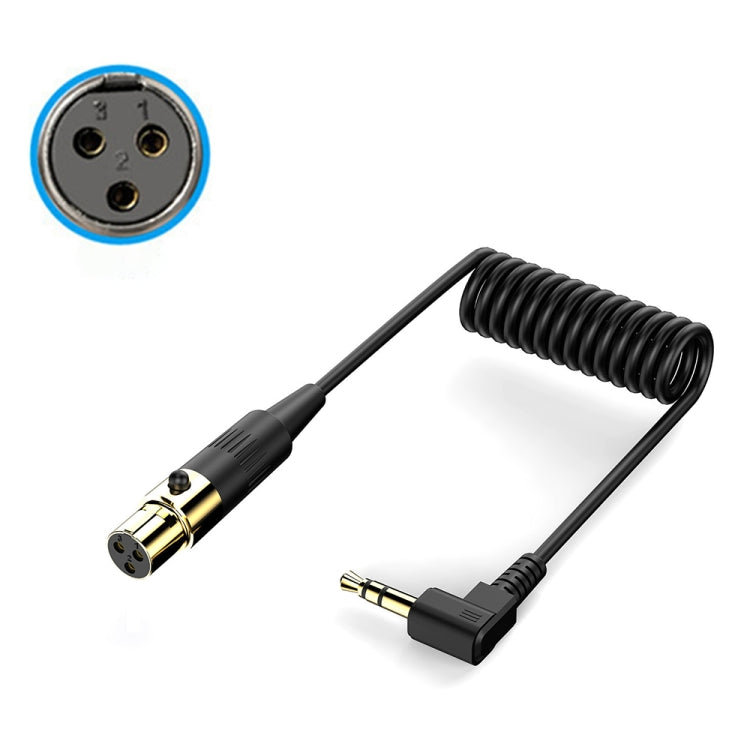 Cavo adattatore audio stereo a spirale per microfono della telecamera PC, lunghezza: 0,5 m, Mini 3 Pin XLR Female to 3.5mm TRS, Mini 4 Pin XLR Female to 3.5mm TRS