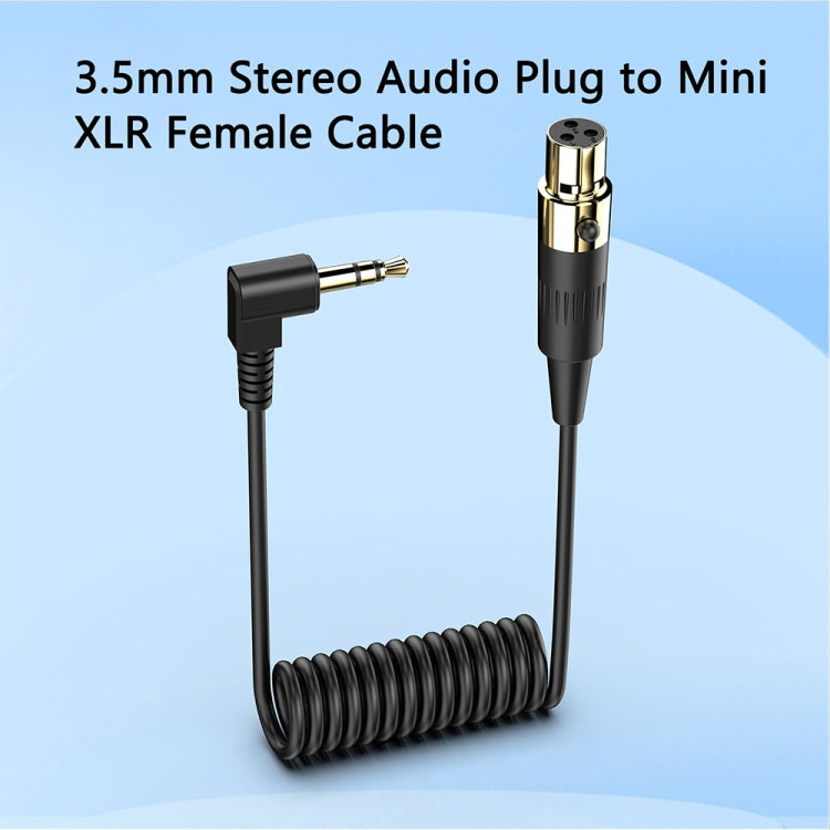 Cavo adattatore audio stereo a spirale per microfono della telecamera PC, lunghezza: 0,5 m, Mini 3 Pin XLR Female to 3.5mm TRS, Mini 4 Pin XLR Female to 3.5mm TRS