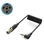 Cavo adattatore audio stereo a spirale per microfono della telecamera PC, lunghezza: 0,5 m, Mini 3 Pin XLR Female to 3.5mm TRS, Mini 4 Pin XLR Female to 3.5mm TRS