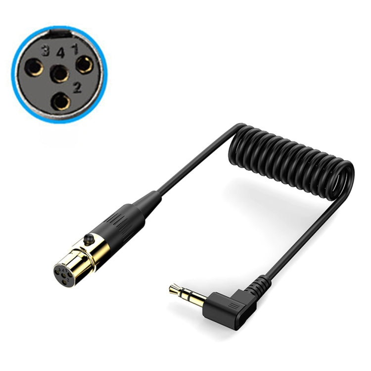 Cavo adattatore audio stereo a spirale per microfono della telecamera PC, lunghezza: 0,5 m, Mini 3 Pin XLR Female to 3.5mm TRS, Mini 4 Pin XLR Female to 3.5mm TRS
