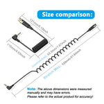 Cavo adattatore audio stereo a spirale per microfono della telecamera PC, lunghezza: 0,5 m, Mini 3 Pin XLR Female to 3.5mm TRS, Mini 4 Pin XLR Female to 3.5mm TRS
