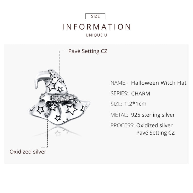 Accessori per collana braccialetto fai-da-te con perline per cappello da strega in argento sterling S925, SCC1261