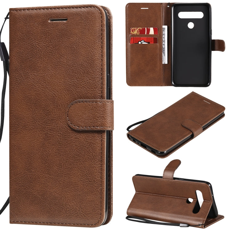 Custodia protettiva in pelle a vibrazione orizzontale tinta unita con supporto, slot per schede, portafoglio, cornice per foto e cordino, For LG K61, For LG Stylo 6, For Motorola Moto E6s (2020)
