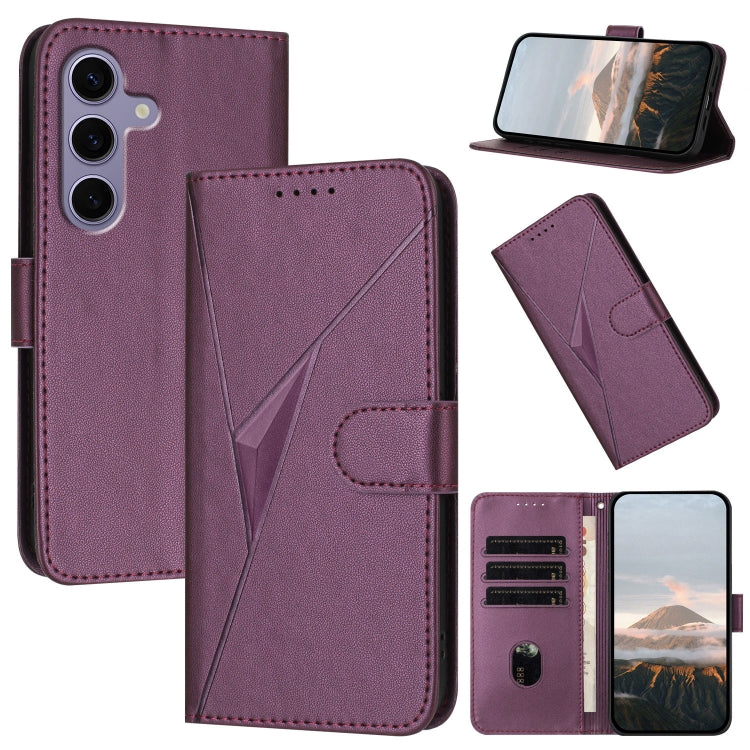 Custodia per telefono in pelle con fibbia a motivo triangolare, For Samsung Galaxy S26 5G, For Samsung Galaxy S25 FE 5G, For Samsung Galaxy S25 5G