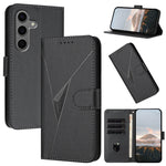 Custodia per telefono in pelle con fibbia a motivo triangolare, For Samsung Galaxy S25+ 5G, For Samsung Galaxy S25 Ultra 5G, For Samsung Galaxy S24 FE 5G