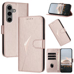 Custodia per telefono in pelle con fibbia a motivo triangolare, For Samsung Galaxy S25+ 5G, For Samsung Galaxy S25 Ultra 5G, For Samsung Galaxy S24 FE 5G