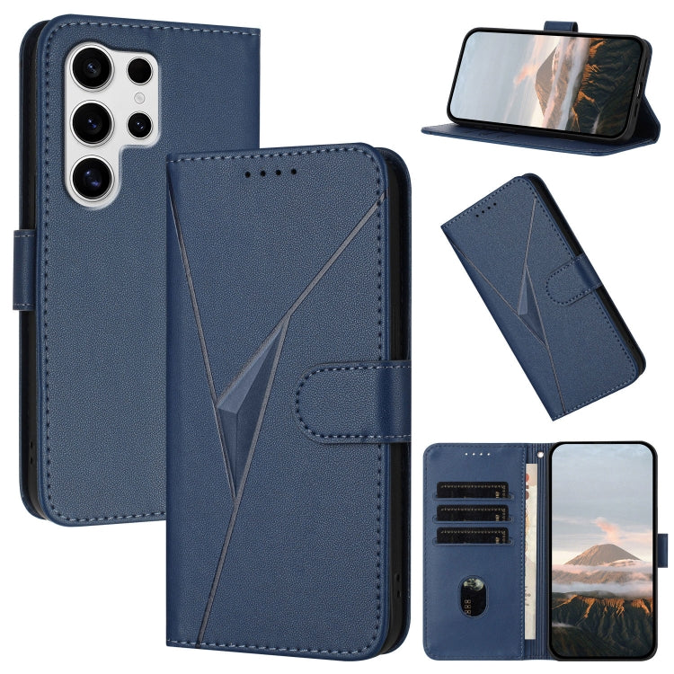 Custodia per telefono in pelle con fibbia a motivo triangolare, For Samsung Galaxy S25+ 5G, For Samsung Galaxy S25 Ultra 5G, For Samsung Galaxy S24 FE 5G