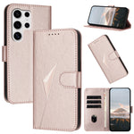 Custodia per telefono in pelle con fibbia a motivo triangolare, For Samsung Galaxy S25+ 5G, For Samsung Galaxy S25 Ultra 5G, For Samsung Galaxy S24 FE 5G