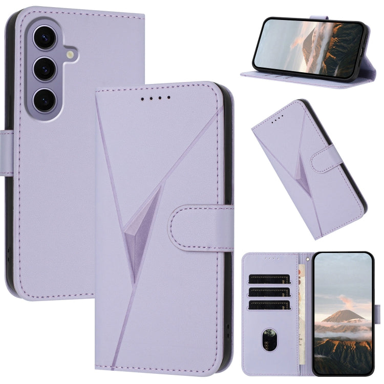 Custodia per telefono in pelle con fibbia a motivo triangolare, For Samsung Galaxy S24 Ultra 5G, For Samsung Galaxy S24+ 5G, For Samsung Galaxy S24 5G