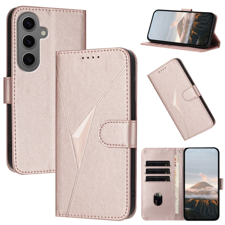 Custodia per telefono in pelle con fibbia a motivo triangolare, For Samsung Galaxy S24 Ultra 5G, For Samsung Galaxy S24+ 5G, For Samsung Galaxy S24 5G