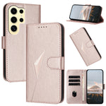 Custodia per telefono in pelle con fibbia a motivo triangolare, For Samsung Galaxy S24 Ultra 5G, For Samsung Galaxy S24+ 5G, For Samsung Galaxy S24 5G