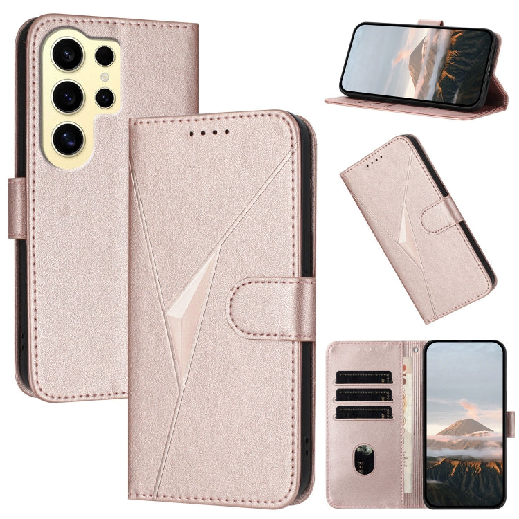 Custodia per telefono in pelle con fibbia a motivo triangolare, For Samsung Galaxy S24 Ultra 5G, For Samsung Galaxy S24+ 5G, For Samsung Galaxy S24 5G