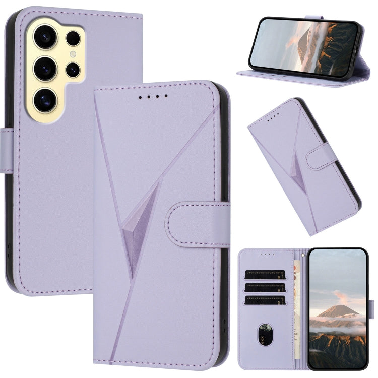 Custodia per telefono in pelle con fibbia a motivo triangolare, For Samsung Galaxy S24 Ultra 5G, For Samsung Galaxy S24+ 5G, For Samsung Galaxy S24 5G