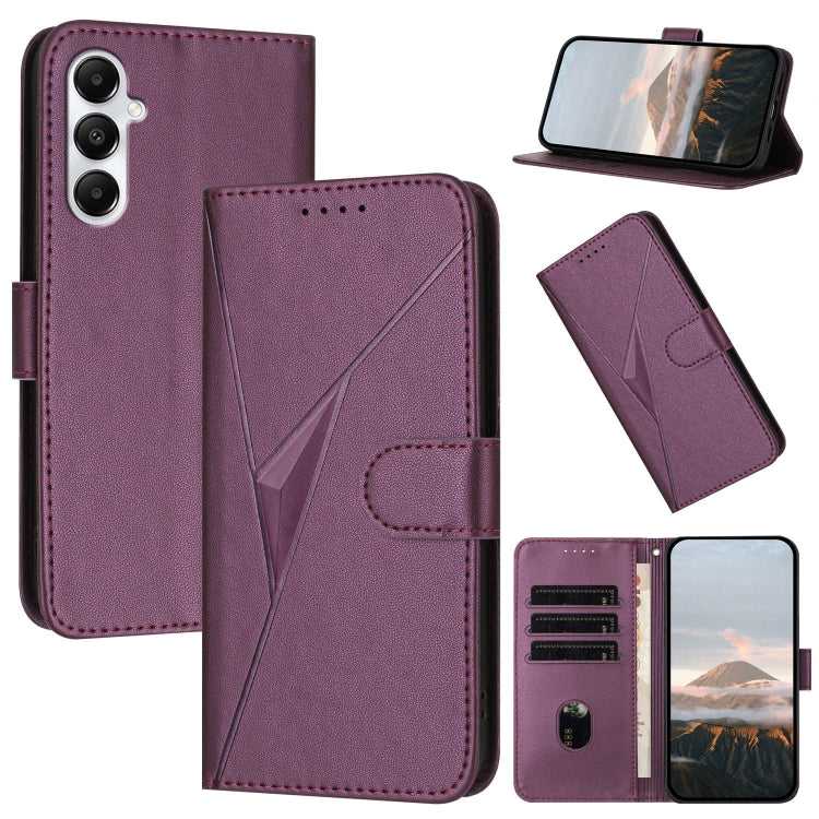 Custodia per telefono in pelle con fibbia a motivo triangolare, For Samsung Galaxy S25+ 5G, For Samsung Galaxy S25 Ultra 5G, For Samsung Galaxy S24 FE 5G