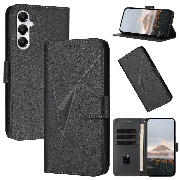 Custodia per telefono in pelle con fibbia a motivo triangolare, For Samsung Galaxy S25+ 5G, For Samsung Galaxy S25 Ultra 5G, For Samsung Galaxy S24 FE 5G