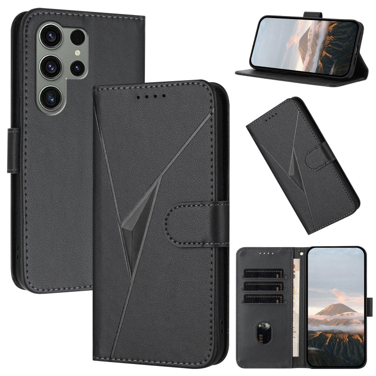 Custodia per telefono in pelle con fibbia a motivo triangolare, For Samsung Galaxy S23 FE 5G, For Samsung Galaxy S23 Ultra 5G, For Samsung Galaxy S23+ 5G