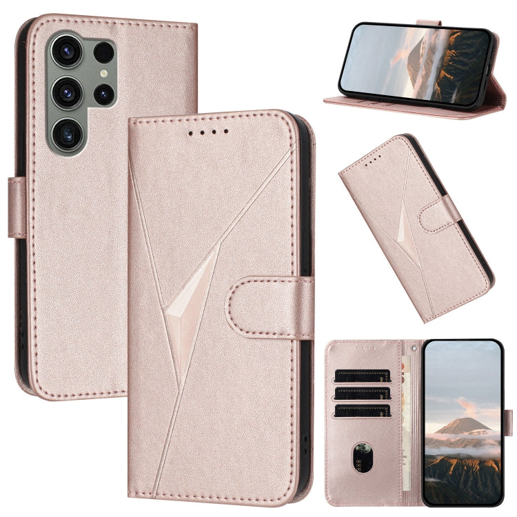 Custodia per telefono in pelle con fibbia a motivo triangolare, For Samsung Galaxy S23 FE 5G, For Samsung Galaxy S23 Ultra 5G, For Samsung Galaxy S23+ 5G