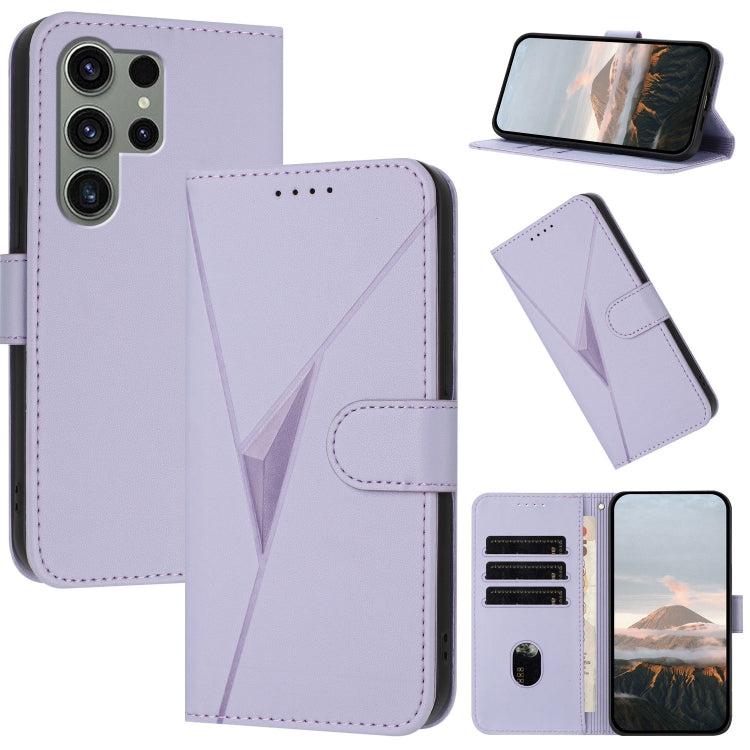 Custodia per telefono in pelle con fibbia a motivo triangolare, For Samsung Galaxy S23 FE 5G, For Samsung Galaxy S23 Ultra 5G, For Samsung Galaxy S23+ 5G