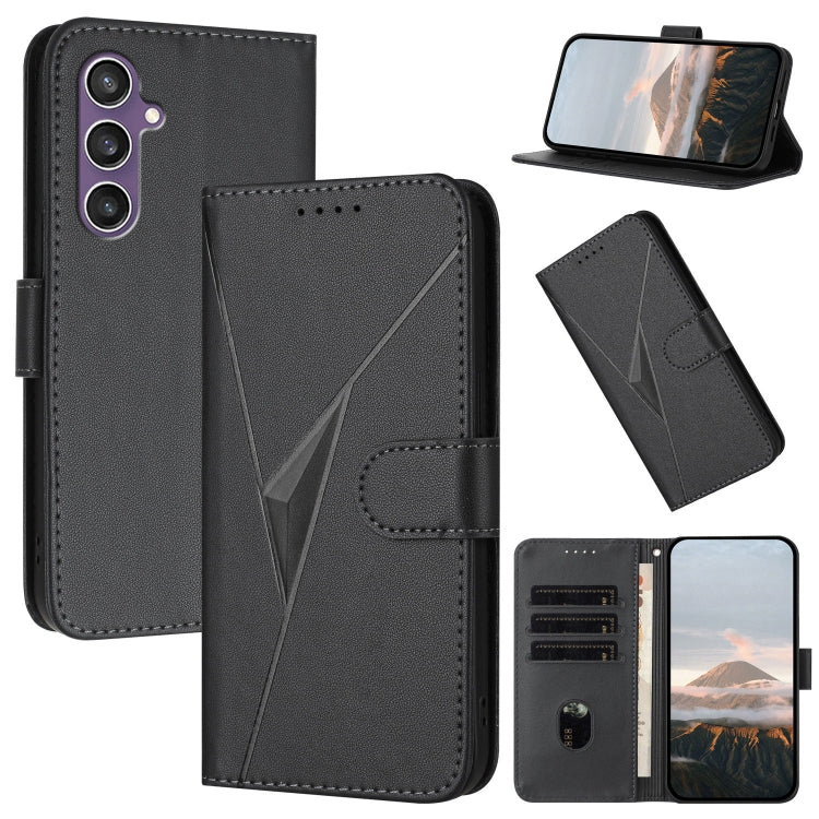 Custodia per telefono in pelle con fibbia a motivo triangolare, For Samsung Galaxy S23 FE 5G, For Samsung Galaxy S23 Ultra 5G, For Samsung Galaxy S23+ 5G