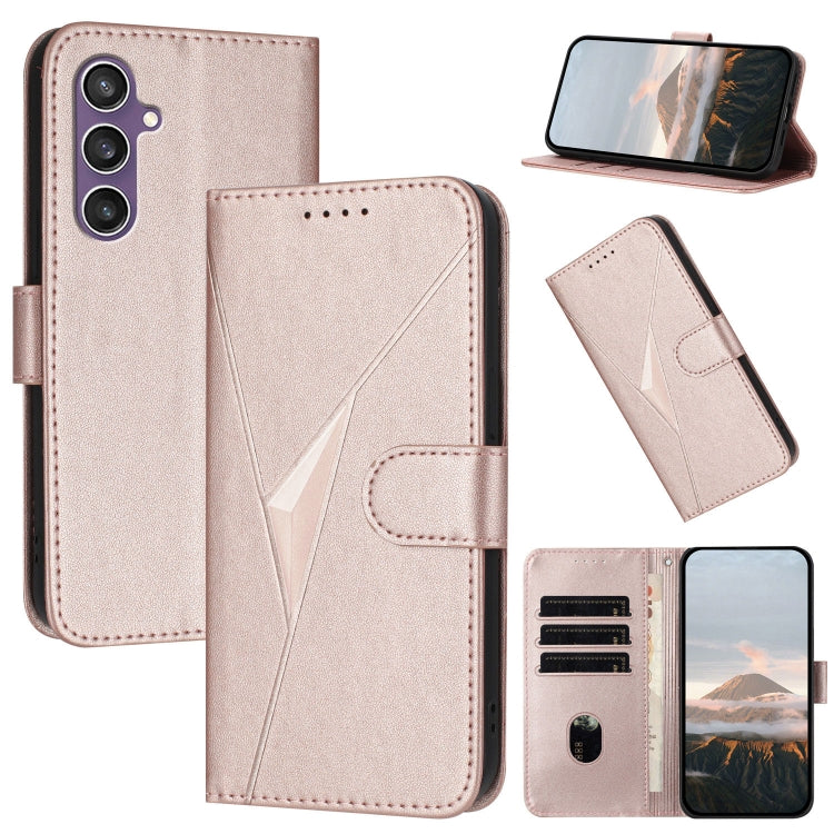 Custodia per telefono in pelle con fibbia a motivo triangolare, For Samsung Galaxy S23 FE 5G, For Samsung Galaxy S23 Ultra 5G, For Samsung Galaxy S23+ 5G