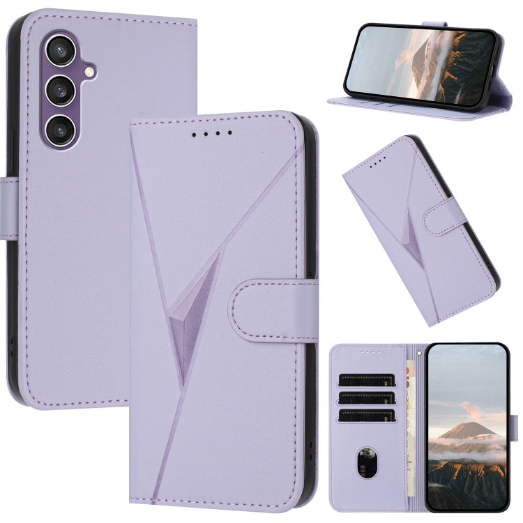 Custodia per telefono in pelle con fibbia a motivo triangolare, For Samsung Galaxy S23 FE 5G, For Samsung Galaxy S23 Ultra 5G, For Samsung Galaxy S23+ 5G