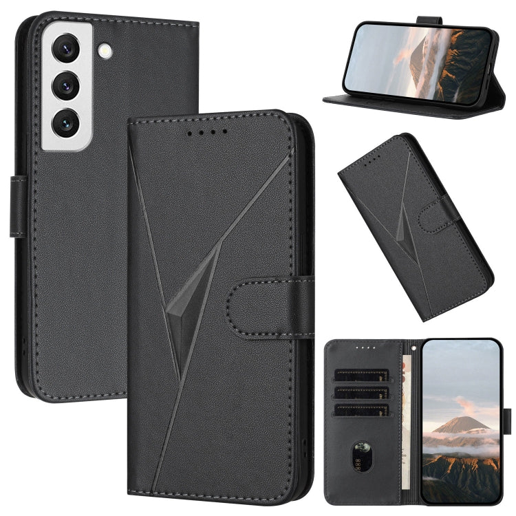 Custodia per telefono in pelle con fibbia a motivo triangolare, For Samsung Galaxy S22+ 5G, For Samsung Galaxy S22 5G, For Samsung Galaxy S21 FE 5G