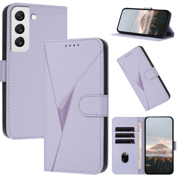 Custodia per telefono in pelle con fibbia a motivo triangolare, For Samsung Galaxy S22+ 5G, For Samsung Galaxy S22 5G, For Samsung Galaxy S21 FE 5G