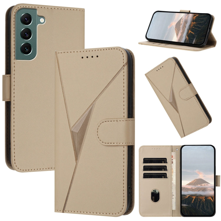 Custodia per telefono in pelle con fibbia a motivo triangolare, For Samsung Galaxy S22+ 5G, For Samsung Galaxy S22 5G, For Samsung Galaxy S21 FE 5G