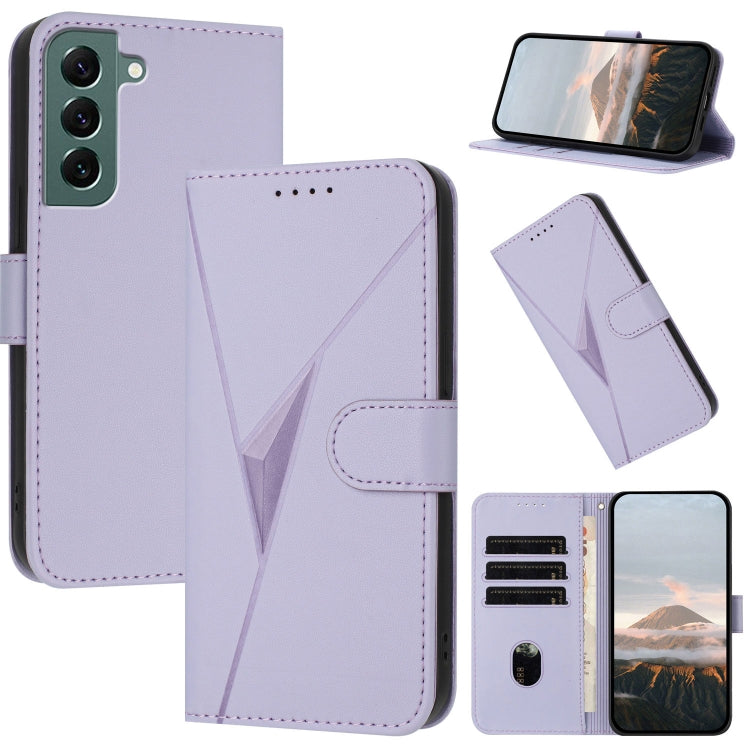 Custodia per telefono in pelle con fibbia a motivo triangolare, For Samsung Galaxy S22+ 5G, For Samsung Galaxy S22 5G, For Samsung Galaxy S21 FE 5G