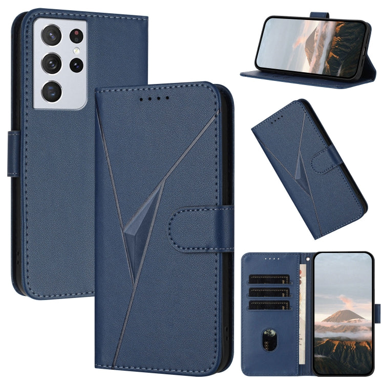 Custodia per telefono in pelle con fibbia a motivo triangolare, For Samsung Galaxy S21 5G, For Samsung Galaxy S21+ 5G, For Samsung Galaxy S21 Ultra 5G