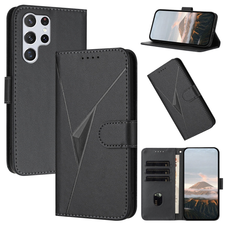 Custodia per telefono in pelle con fibbia a motivo triangolare, For Samsung Galaxy S23 5G, For Samsung Galaxy S20 FE 5G, For Samsung Galaxy S22 Ultra 5G