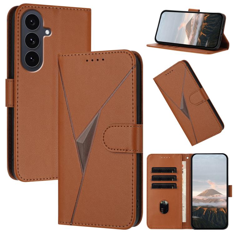 Custodia per telefono in pelle con fibbia a motivo triangolare, For Samsung Galaxy S26 5G, For Samsung Galaxy S25 FE 5G, For Samsung Galaxy S25 5G