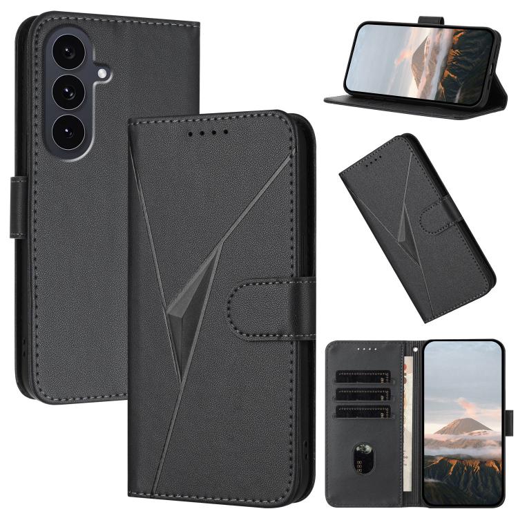 Custodia per telefono in pelle con fibbia a motivo triangolare, For Samsung Galaxy S26 5G, For Samsung Galaxy S25 FE 5G, For Samsung Galaxy S25 5G