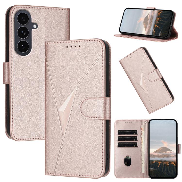 Custodia per telefono in pelle con fibbia a motivo triangolare, For Samsung Galaxy S26 5G, For Samsung Galaxy S25 FE 5G, For Samsung Galaxy S25 5G