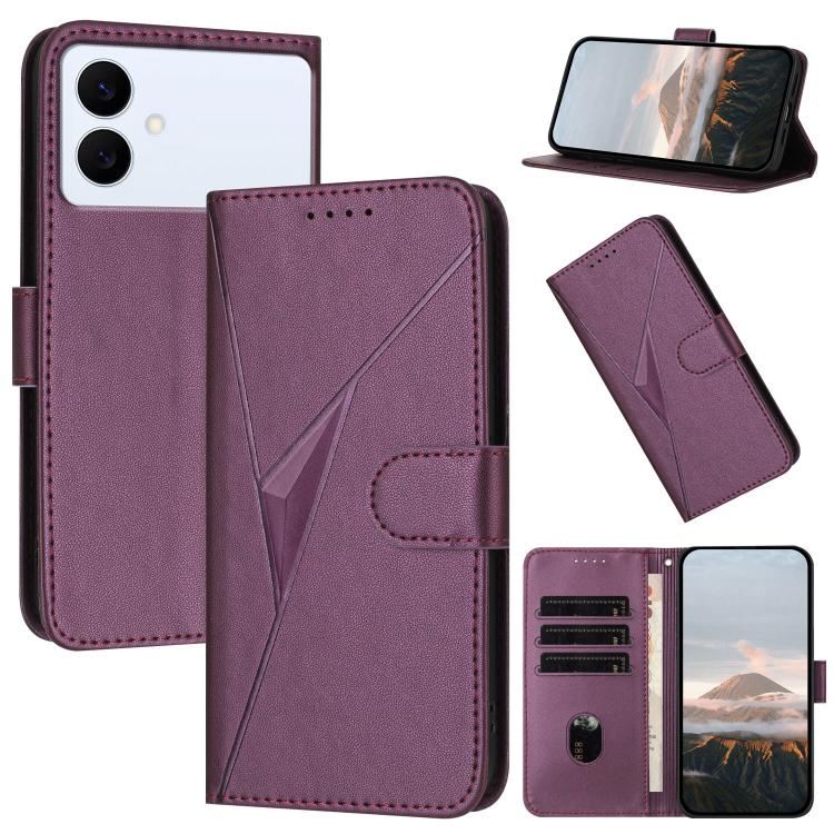 Custodia per telefono in pelle con fibbia a motivo triangolare, For Galaxy S26 FE 5G, For Samsung Galaxy S26 Edge 5G, For Samsung Galaxy S26 Ultra 5G