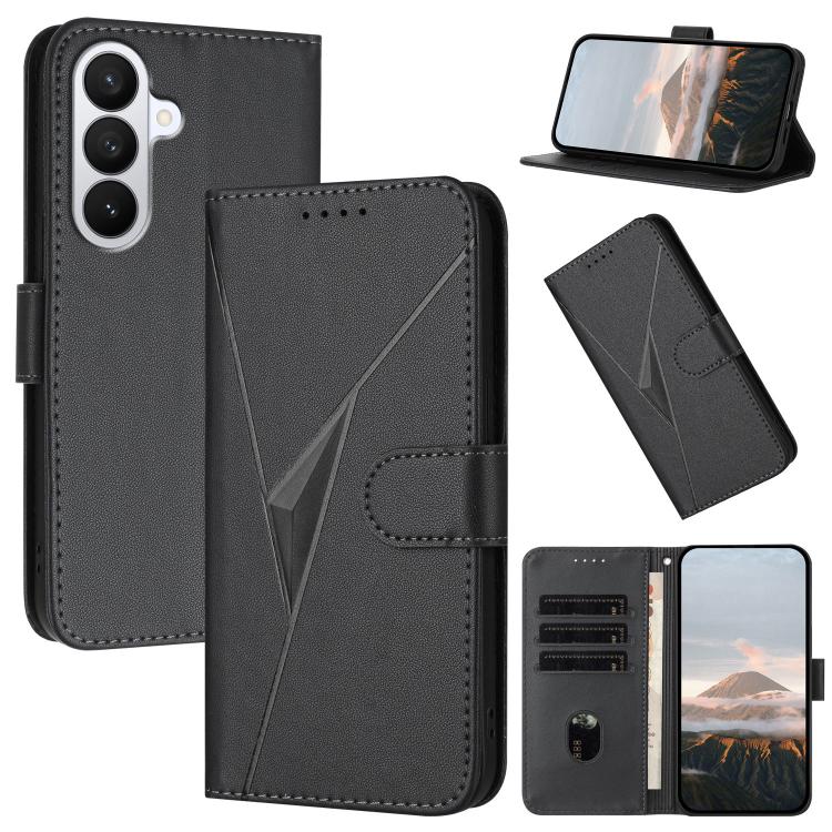 Custodia per telefono in pelle con fibbia a motivo triangolare, For Samsung Galaxy S26 5G, For Samsung Galaxy S25 FE 5G, For Samsung Galaxy S25 5G