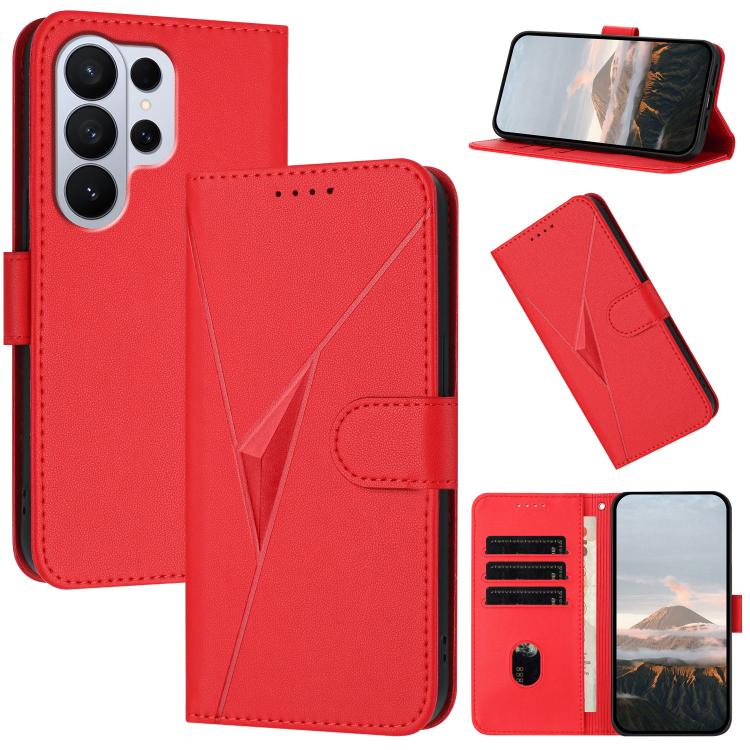 Custodia per telefono in pelle con fibbia a motivo triangolare, For Galaxy S26 FE 5G, For Samsung Galaxy S26 Edge 5G, For Samsung Galaxy S26 Ultra 5G
