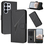 Custodia per telefono in pelle con fibbia a motivo triangolare, For Galaxy S26 FE 5G, For Samsung Galaxy S26 Edge 5G, For Samsung Galaxy S26 Ultra 5G