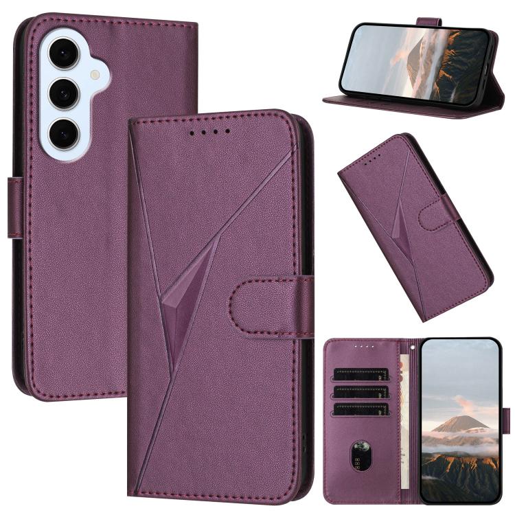 Custodia per telefono in pelle con fibbia a motivo triangolare, For Galaxy S26 FE 5G, For Samsung Galaxy S26 Edge 5G, For Samsung Galaxy S26 Ultra 5G