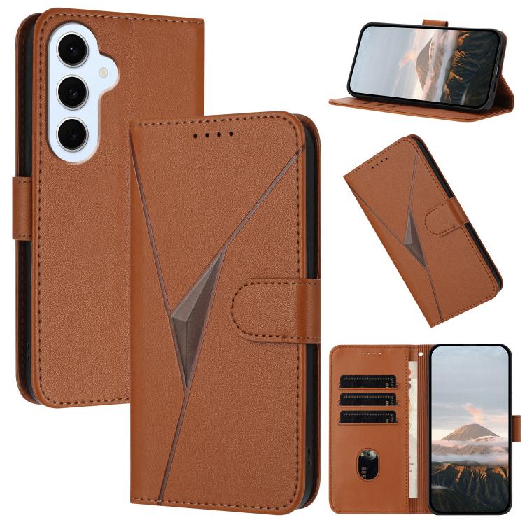 Custodia per telefono in pelle con fibbia a motivo triangolare, For Galaxy S26 FE 5G, For Samsung Galaxy S26 Edge 5G, For Samsung Galaxy S26 Ultra 5G