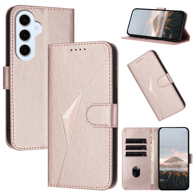 Custodia per telefono in pelle con fibbia a motivo triangolare, For Galaxy S26 FE 5G, For Samsung Galaxy S26 Edge 5G, For Samsung Galaxy S26 Ultra 5G