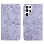 Custodia per telefono in pelle con motivo a farfalla in rilievo Skin Feel, For Samsung Galaxy S25+ 5G, For Samsung Galaxy S25 Ultra 5G