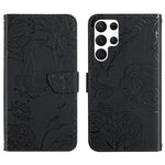 Custodia per telefono in pelle con motivo a farfalla in rilievo Skin Feel, For Samsung Galaxy S25+ 5G, For Samsung Galaxy S25 Ultra 5G