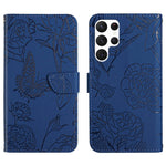 Custodia per telefono in pelle con motivo a farfalla in rilievo Skin Feel, For Samsung Galaxy S25+ 5G, For Samsung Galaxy S25 Ultra 5G