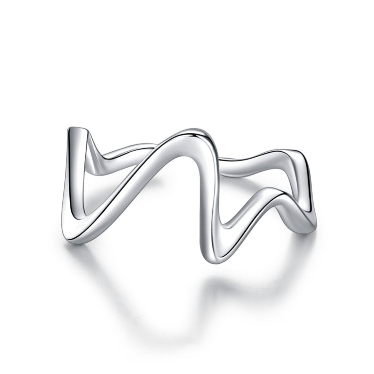 Anello da donna con curva a onda semplice in argento sterling S925