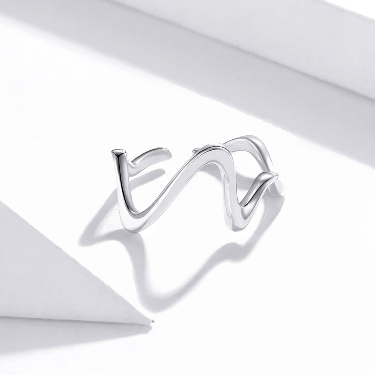Anello da donna con curva a onda semplice in argento sterling S925
