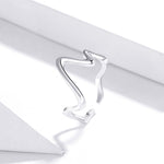 Anello da donna con curva a onda semplice in argento sterling S925