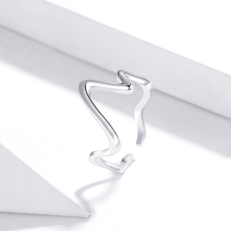 Anello da donna con curva a onda semplice in argento sterling S925