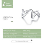 Anello da donna con curva a onda semplice in argento sterling S925